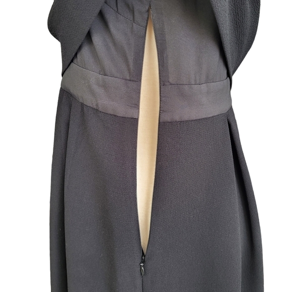 Madewell Folio Tiered Crepe Short Sleeve Hi-Lo Solid Black Mini Dress Size 6 nov - Picture 6 of 14